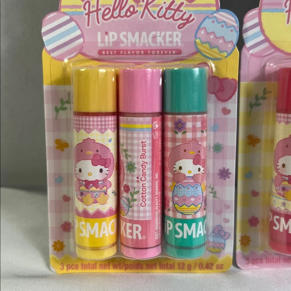 (2) Pack Hello Kitty Lip Smacker Trio‎ Set Easter Edition Best Flavor Forever